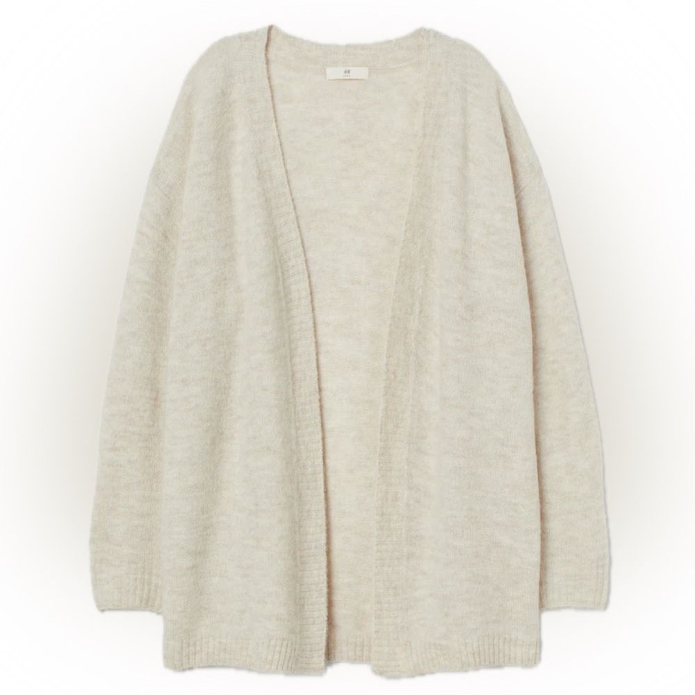 H&M Beige Mark Cozy Oversized Cardigan XS